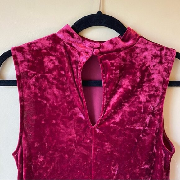 Modcloth Crushed Red Velvet Mini Dress - Size Medium - Picture 4 of 12